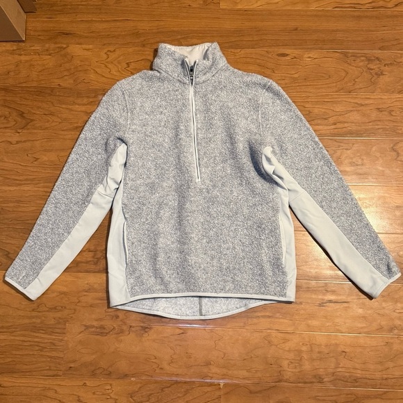 LULULEMON Tundra Trek 1/2 Zip Heathered Silver Spoon Pullover Sweatshirt Medium - Picture 4 of 8